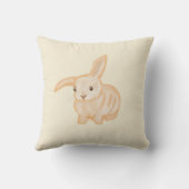 Coussin Joli lapin lapin Brown - transparent sur beige. (Verso)
