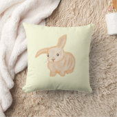 Coussin Joli lapin lapin Brown - transparent sur jaune. (Couverture)