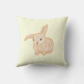 Coussin Joli lapin lapin Brown - transparent sur jaune. (Verso)