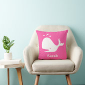 Coussin Joli Lion de mer de baleine rose Nom blanc (Chaise)