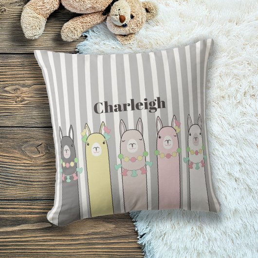 Coussin Joli Llamas Retro Coloré Enfants