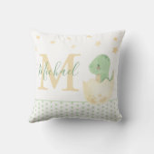 Coussin Joli Monogramme Aquarelle de Petit Garçon avec Din (Verso)