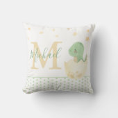 Coussin Joli Monogramme Aquarelle de Petit Garçon avec Din (Recto)