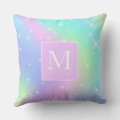 Coussin Joli monogramme personnalisé initiales de filles (Verso)