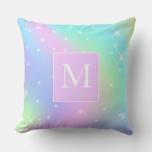 Coussin Joli monogramme personnalisé initiales de filles 