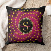 Coussin Joli Monogramme rose et nom Jeter l'oreiller (Couverture)