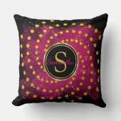 Coussin Joli Monogramme rose et nom Jeter l'oreiller (Recto)