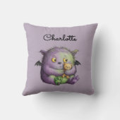 Coussin Joli Monstre Buddies Violet Vert Fluffy (Verso)