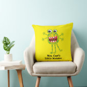 Coussin Joli Monstre Caricature Vert amusant pour les enfa (Chaise)