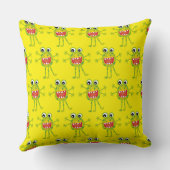 Coussin Joli Monstre Caricature Vert amusant pour les enfa (Verso)