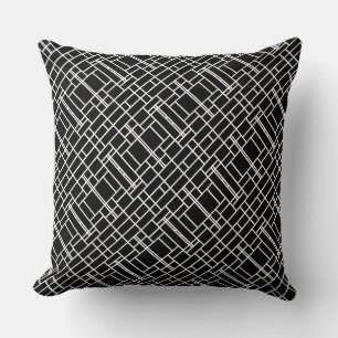 Coussin Joli motif abstrait noir et blanc