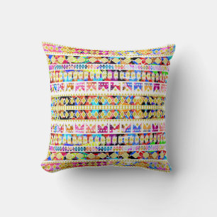 Coussin Joli motif aztèque tribal coloré