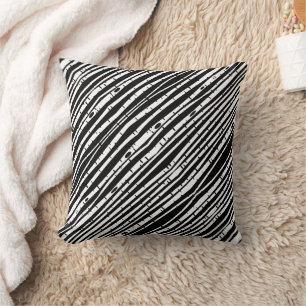 Coussin Joli motif d'arbre noir et blanc