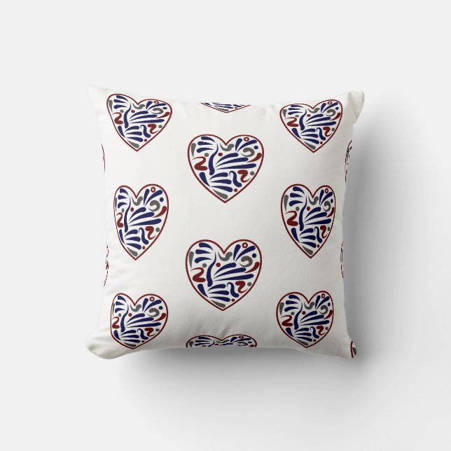 Coussin Joli motif de coeurs abstraits (Recto)