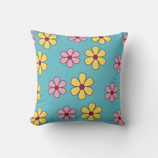 Coussin Joli motif de grandes fleurs (Recto)