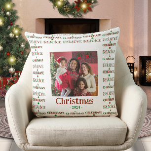 Coussin Joli motif de Noël rouge et vert