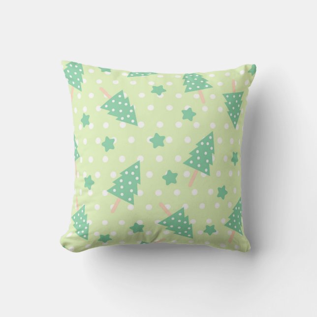 Coussin Joli motif de Noël vert (Recto)