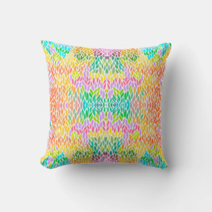 Coussin Joli motif feuille coloré