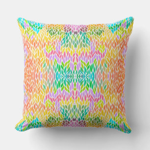 Coussin Joli motif feuille coloré