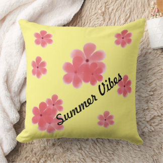 Coussin joli motif floral rétro moderne du milieu du siècl