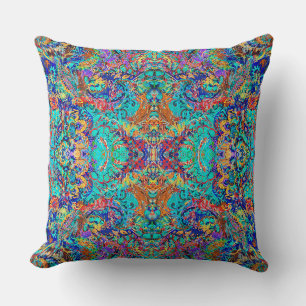 Coussin Joli motif floral vintage coloré