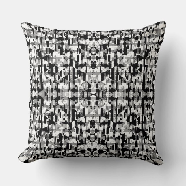 Coussin Joli motif géométrique noir et blanc (Recto)