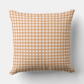 Coussin Joli motif gingham orange chaud (Verso)
