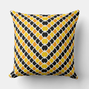 Coussin Joli motif marocain orange noir mignon