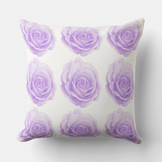 Coussin Joli motif rose violet (Recto)