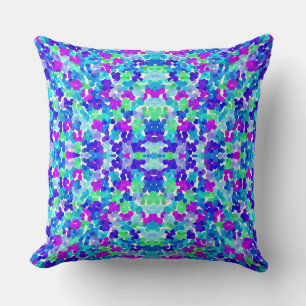 Coussin Joli motif rose violet aqua bleu pour petits doigt