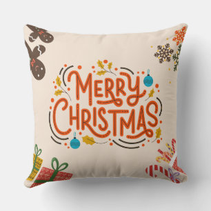 Coussin Joli Noël coloré Salutation
