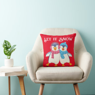 Coussin Joli Noël Customisé Jumeau Penguin Enfants