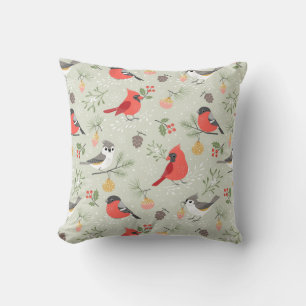 Coussin Joli Noël Oiseau Motif Design de vacances