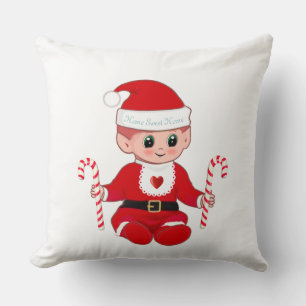 Coussin Joli Noël Père Noël Baby Elf & Sucres de canne