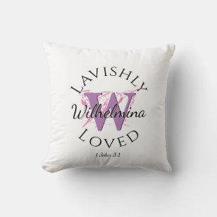 Coussin Joli   Nom du monogramme LAVISHLY LOVLY Lilac W