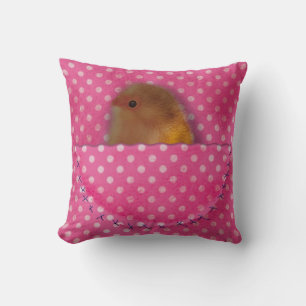 Coussin Joli oiseau dans le design de poche rose