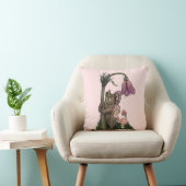 Coussin Joli Ours Brun Rose Fée dans une Forêt Enchantée (Chaise)