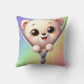 Coussin Joli Ours coloré Enfants Nom personnalisable (Verso)