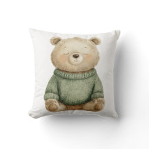 Joli ours des bois en pull vert