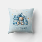 Coussin Joli ours en peluche endormi dans un berceau de bé (Verso)