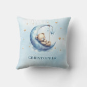 Coussin Joli ours en peluche endormi sur la lune (Verso)