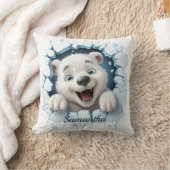 Coussin Joli Ours Polaire Noël 3D (Couverture)