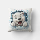 Coussin Joli Ours Polaire Noël 3D (Verso)