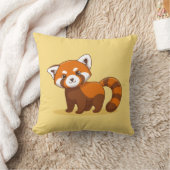 Coussin Joli panda roux sur fond jaune (Couverture)