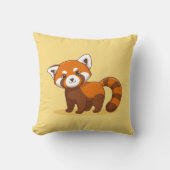 Coussin Joli panda roux sur fond jaune (Recto)