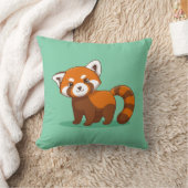 Coussin Joli panda roux sur fond vert (Couverture)