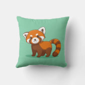 Coussin Joli panda roux sur fond vert (Verso)