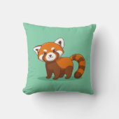 Coussin Joli panda roux sur fond vert (Recto)