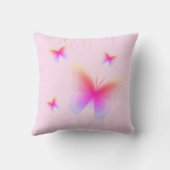 Coussin Joli papillon rose imprimé sur rose (Verso)