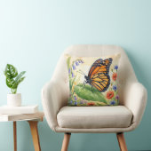 Coussin Joli papillon sur une feuille Petits insectes (Chaise)